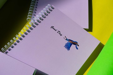 童趣插畫 紫胸佛法僧 筆記本