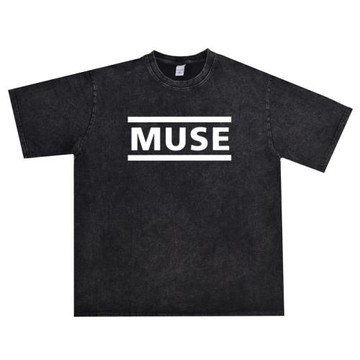 英國搖滾Muse繆斯樂隊印花T恤水洗做舊寬松男女同款流行青少年