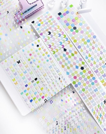 咪咪渣渣 糖果色 雰囲気デコ PET 閃砂 紙膠帶 (kiss-cut)