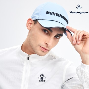 【MUNSINGWEAR 企鵝】男款淺藍色立體刺繡出芽設計球帽 MGRL0103
