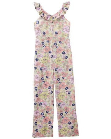 Kid Floral Print Ruffle Jumpsuit