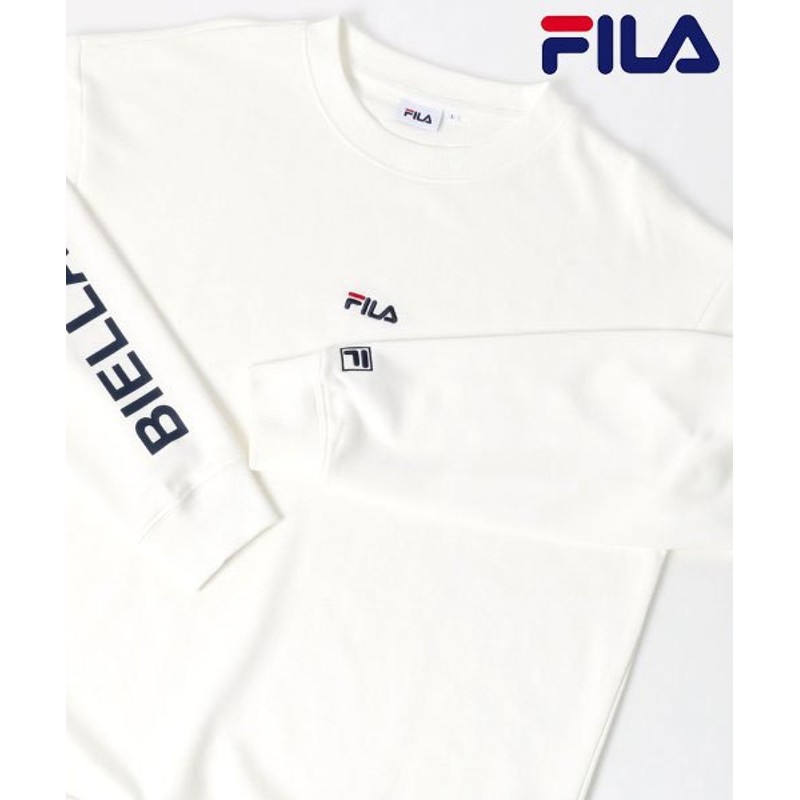 ラザル】 FILA/フィラ 別注 ビッグシルエット ミニロゴ刺繍 プルオーバースウェット ユニセックス ホワイト M LAZAR 通販  LINEポイント最大1.0%GET | LINEショッピング