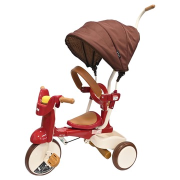 iimo 兒童三輪車 02 SS 遮陽款  抗UV遮陽罩  折疊收納設計  紅色  1個