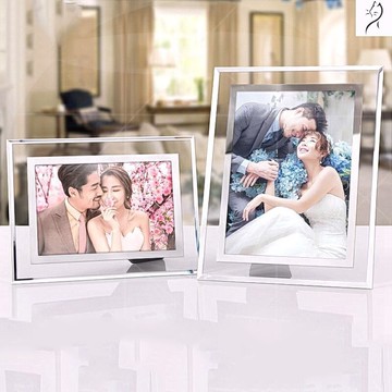 水晶玻璃相框7寸擺臺沖洗照片5寸6寸8寸10寸相框架擺臺A4寸證書框