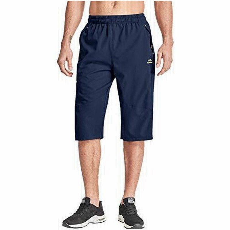Tacvasen サマーウェア メンズ 半ズボン 七分丈 パンツ 軽量 スポーツ ウェア ハーフパンツ スウェット ジップ ポケット 夏用 スポーツショーツ ネイビー M 通販 Lineポイント最大0 5 Get Lineショッピング