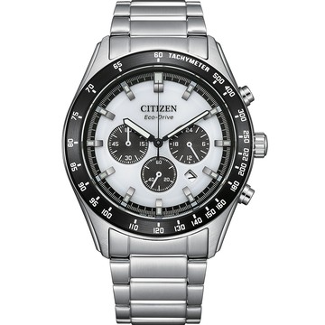CITIZEN 賽車風格光動能三眼計時手錶 開學新裝備 CA4674-58A
