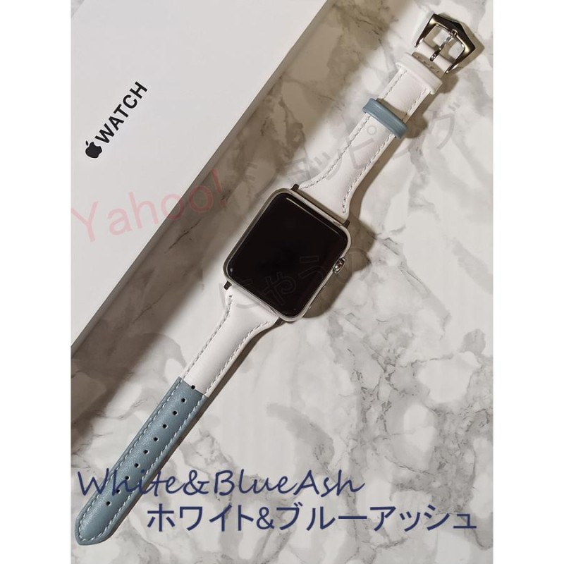 SALE／92%OFF】 Apple Watch ホワイト バンド 本革 レザー スリムベルト 白