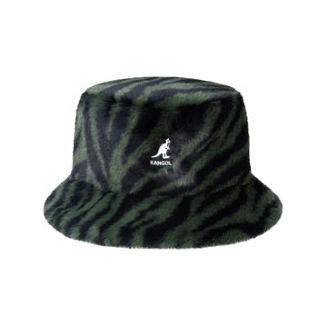 KANGOL FAUX FUR BUCKET 漁夫帽 綠色紋路 平頂漁夫帽  袋鼠帽【TCC】