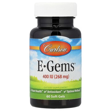 Carlson, E-Gems®，400 國際單位（268 毫克），60 粒軟膠囊