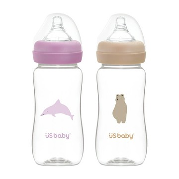優生 愛地球真母感寬口徑TRITAN奶瓶300ml 棕熊/白海豚【德芳保健藥妝】