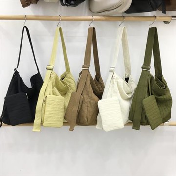 小臟柜 自制小眾春夏韓式溫柔褶皺大容量通勤休閑單肩斜挎托特包