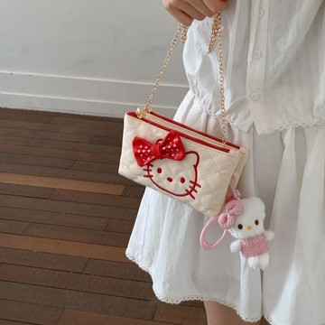✨元氣新品✨HelloKitty斜挎包可愛少女風小方包包女2026夏季新款單肩包手機包CTVK