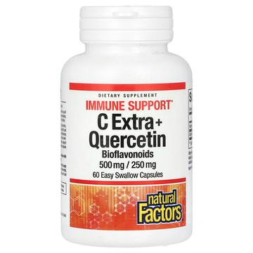 Natural Factors, C Extra + 槲皮素，機體抵抗幫助，60 粒易吞嚥膠囊