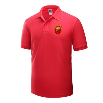 中超上海上港奪冠球衣男翻領polo衫足球迷運動訓練比賽服夏季短袖