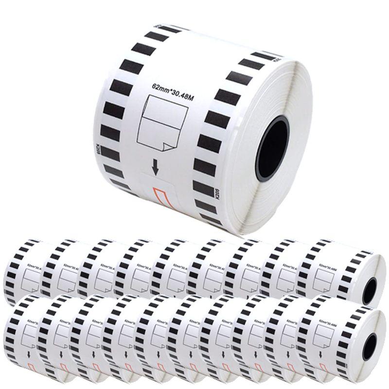 ブラザー用 ピータッチ DKテープ (感熱紙) DK-2205 互換品 長尺紙テープ(大) 白 62mm×30.48m 20個セット