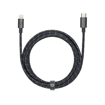 Lightning 對 USB-C 傳輸/充電線 2公尺 黑色編織傳輸充電線