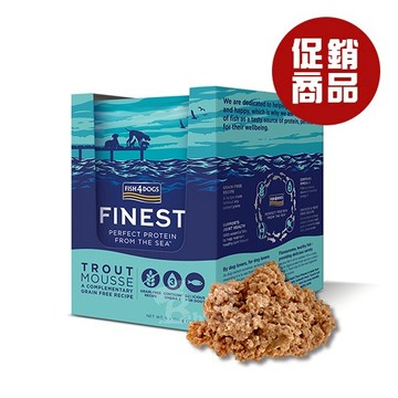 海洋之星FISH4DOGS 海藻精華鱒魚慕斯(犬用) 1盒(100g*6包)【即期良品】