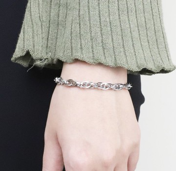 細麻花手鍊 316L醫療鋼 / 銀色