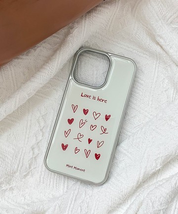 Love 愛心 環氧銀色 MagSafe 手機殼