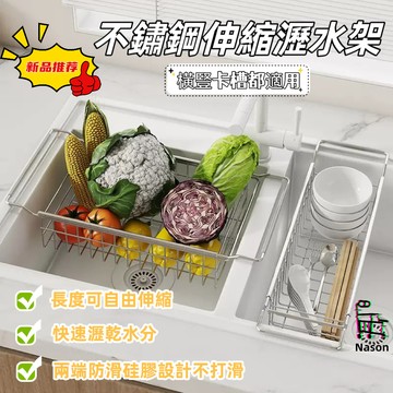 【台灣出貨】不鏽鋼可伸縮廚房瀝水置物架 伸縮瀝水架 瀝水架 菜瓜布瀝水架 水槽瀝水架 水槽置物架 快速瀝水 自由伸縮