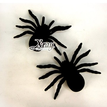 6吋植絨黑色小蜘蛛2入，萬聖節/萬聖節道具/派對裝飾/店面佈置/毛蜘蛛/化裝舞會/鬼屋/密室逃脫，X射線【W659964】