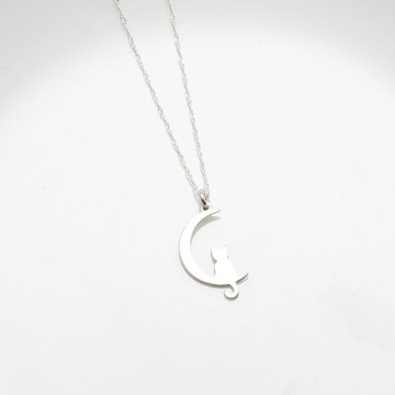 【Angel & Me】月亮 貓咪 s925 純銀項鍊 生日 情人節 耶誕禮盒