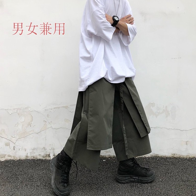 パンツ レディース メンズ ワイドパンツ カジュアル フェイクレイヤード ウエストゴム 男女兼用 衣 通販 Lineポイント最大5 0 Get Lineショッピング