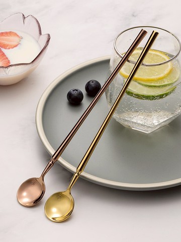 304不銹鋼長柄攪拌勺子甜品勺咖啡勺蛋糕甜點精致精美小勺子商用