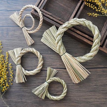 日本注連繩日式草環正月新年飾品注連繩稻草環森系DIY配件墻面裝