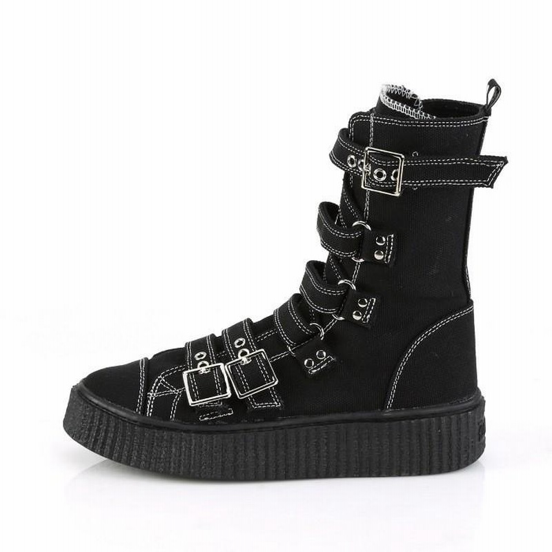 demonia デモニア 厚底 スニーカー メンズ 黒 ブラック 4 cm