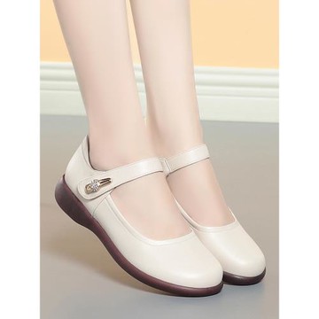 軟底媽媽鞋2025年秋春新款真軟皮平底單鞋舒適軟底中老年女士皮鞋