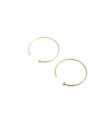 [日本製造] K10YG（10K金黃）切割耳针20毫米X0.7毫米[配對]