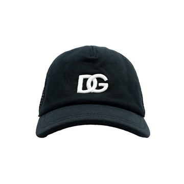 Dolce & Gabbana Kids 藏藍色網眼 logo 刺繡棒球帽