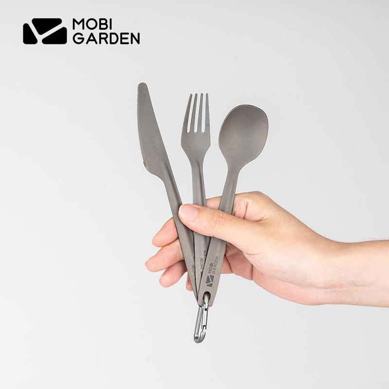 カトラリー MOBI GARDEN Xiang Yan Titanium Knife Fork Spoon Set カトラリーセット チタン