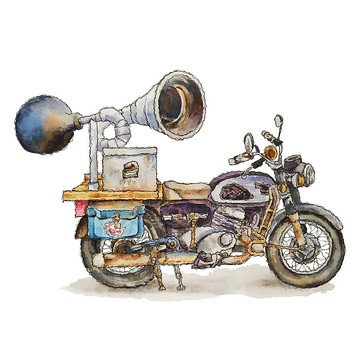 台灣古早冰淇淋車-餐車-藝術微噴懷舊海報