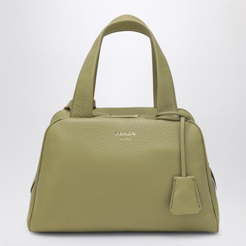 Medium pistachio green trunk bag in leather