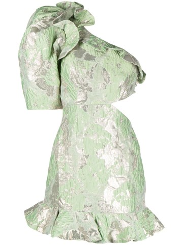 ALEMAIS - Mira one-shoulder mini dress - women - Recycled Polyester/Polyester - 10 - Green
