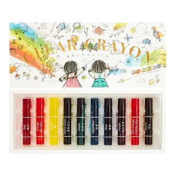 KOKUYO 國譽 透明蠟筆 白盒 10色  1組