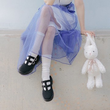 格子背心厚底鞋 經典黑 | inooknit 專為亞洲女生設計的針織鞋