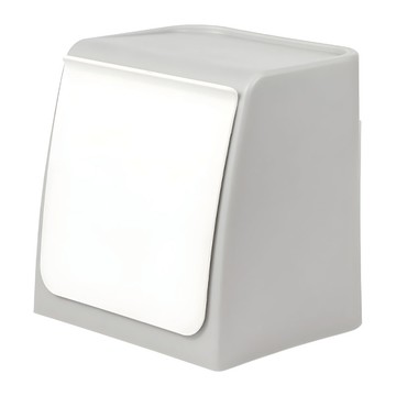 小麥購物 壁掛自動回彈垃圾桶 L2183  14.5 x 12.5 x 14.9cm  白色 + 灰色