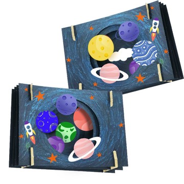 🌈DIY 立體塗鴉畫浩瀚星空手工diy創意美術拼圖玩具幼兒園制作材料包