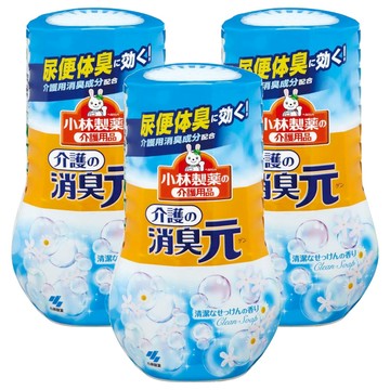 KOBAYASHI 小林製藥 消臭元 室內芳香劑/除臭劑 長照護理用 清潔皂香  400ml  3瓶