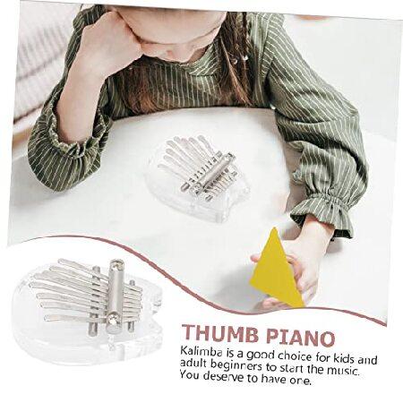 Vaguelly 4pcs Thumb Marimba Instrument Crystals for Mini Crystals Kalimba Instrument Child Piano Mini Kalimba Small Music Instrument Portable Kalimba