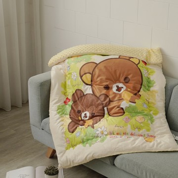 BUHO 正版卡通授權泡泡暖絨被Rilakkuma拉拉熊-蜂蜜滋味