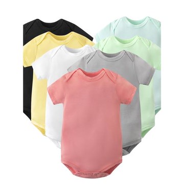 特價嬰幼兒三角哈衣休閑包屁連體衣爬服新生兒短袖黑白灰秋冬衣服