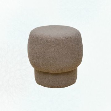 文創集 喬巴泰迪絨毛圓椅凳(三色可選)-39xx39x41cm免組