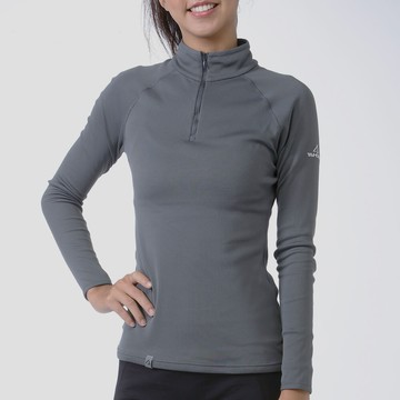 Maka 高領拉鍊刷毛保暖衣 女款 灰色