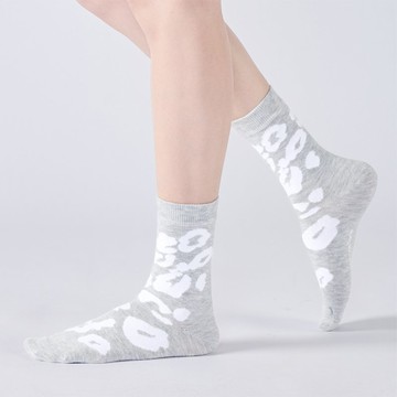 隱形的貓 中筒襪 - 淺灰(F)