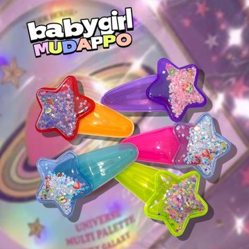千禧女孩亮片炫彩流沙星星發夾辣妹y2k亞比水滴夾可愛邊夾劉海夾