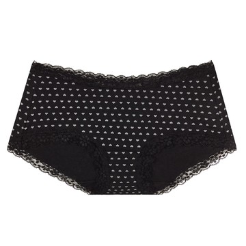 棉感蕾絲小褲-黑底愛心